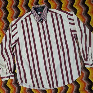 Size XL Vintage 90s Tommy Hilfiger Shirt Mens Striped Button Down Crest h137